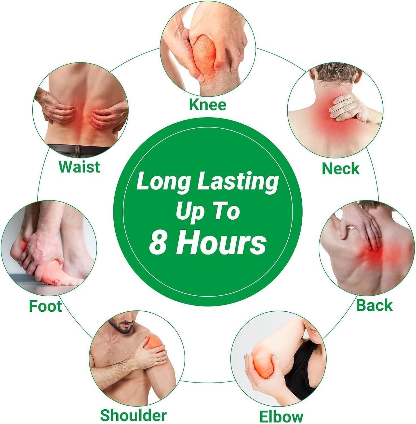 Knee Relief Heat Patches: 36 Count Natural Herbal Relieving Plaster for Long Lasting Muscle and Joint Relief - Mugwort Arthritis Hot Patches Kit with Bone-on-Bone Support